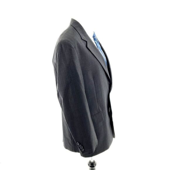 Jos A Bank Wool 2 Button Suit Jacket 42R Gray Striped Tagged 42S See Description - Picture 6 of 10